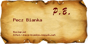 Pecz Bianka névjegykártya